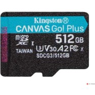 Карта памяти Kingston 512GB microSDXC Canvas Go Plus 170R A2 U3 V30 Card,без адаптера, SDCG3/512GBSP