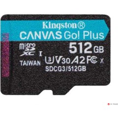 Карта памяти Kingston 512GB microSDXC Canvas Go Plus 170R A2 U3 V30 Card,без адаптера, SDCG3/<wbr>512GBSP