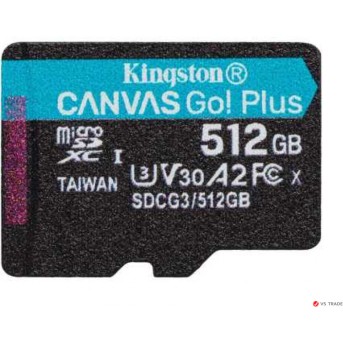 Карта памяти Kingston 512GB microSDXC Canvas Go Plus 170R A2 U3 V30 Card,без адаптера, SDCG3/<wbr>512GBSP - Metoo (1)