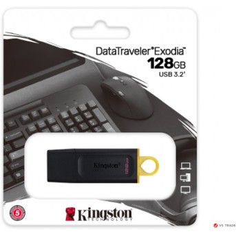 USB- Flash Kingston 128Gb DT Exodia, USB 3.2 Gen 1, DTX/<wbr>128GB, Black/<wbr>Yellow - Metoo (3)