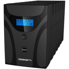 ИБП Ippon Back Power Pro II Euro 2200, 2200VA, 1200Вт, AVR 162-290В, 4хEURO, управление по USB, RJ-45, LCD