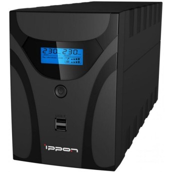ИБП Ippon Back Power Pro II Euro 2200, 2200VA, 1200Вт, AVR 162-290В, 4хEURO, управление по USB, RJ-45, LCD - Metoo (1)