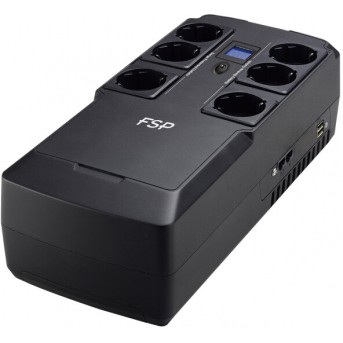 ИБП FSP Nanofit 800 480W/батарея 12V 5Ah/2xUSB charger 5V/1A//RJ45/6 розеток Euro/ЖК-дисплей в Metoo.kz - Metoo (1)