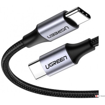 Кабель UGREEN US261 USB 2.0 C M/<wbr>M Round Cable Nickel Plating Aluminum Shell 1m (Gray Black) - Metoo (1)