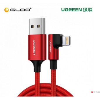 Кабель Ugreen US299 Angled Lightning To USB 2.0 A Male Cable(90° Angle)/<wbr>Red 1M, 60555 - Metoo (1)