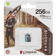 Карта памяти Kingston 256GB microSDXC Canvas Go Plus 170R A2 U3 V30 Card, без адаптера, SDCG3/256GBSP