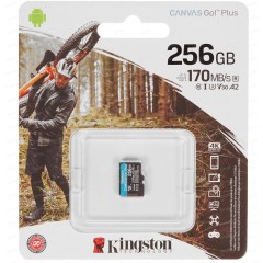 Карта памяти Kingston 256GB microSDXC Canvas Go Plus 170R A2 U3 V30 Card, без адаптера, SDCG3/<wbr>256GBSP