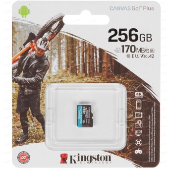 Карта памяти Kingston 256GB microSDXC Canvas Go Plus 170R A2 U3 V30 Card, без адаптера, SDCG3/<wbr>256GBSP - Metoo (1)