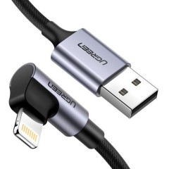 Кабель Ugreen US299 Angled Lightning To USB 2.0 A Male Cable(90° Angle)/<wbr>Black 1M, 60521