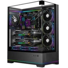 Кейс FSP U691-BP, Panoramic ATX Ultra Tower, ATX(BTF), M-ATX, Mini-ITX, USB3.0 x 2, Type-C, TG, Black