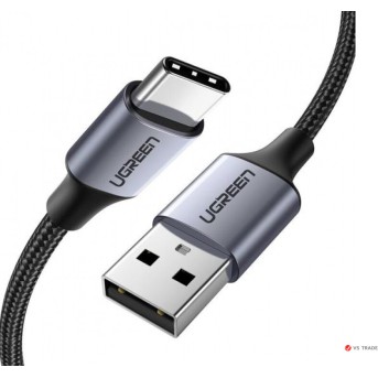 Кабель UGREEN US288 USB-A 2.0 to USB-C Cable Nickel Plating Aluminum Braid 1m (Black) - Metoo (1)