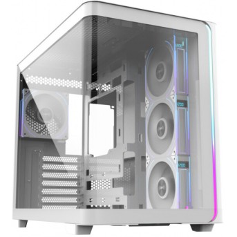 Корпус FSP M580-WP, Panoramic ATX Mid Tower, ATX(BTF), M-ATX, Mini-ITX, USB3.0 x 2, Type-C, Curved Glass, White в Metoo.kz - Metoo (1)
