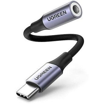 Кабель Ugreen AV161 USB Type C - 3.5mm аудио, оплетка, 0.1M, Space Gray, 80154 в Metoo.kz - Metoo (1)
