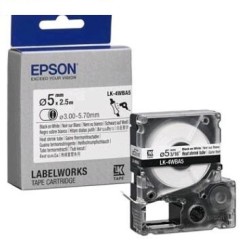 Лента для принтеров LK4WBA5 HST, цвет ленты - белый, цвет текста - черный, ширина - 12мм., длина -..