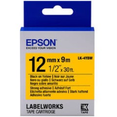 Лента повышенной адгезии Epson C53S654014, LC-4YBW9, 12 мм, желтая/черная, 9м /ЖЕЛТАЯ НАКЛЕЙКА..