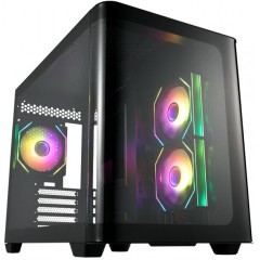 Корпус FSP S380-BA, Mid-Tower, M-ATX, Mini-ITX,USB 3.2 Gen 1 Type-A,USB 3.2 Gen 1 Type-C,ARGB вентиляторы,3x120мм,черный