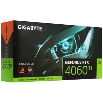 Видеокарта GigaByte GV-N406TEAGLE OC-8GD 1.0, 4060Ti, 8Gb GDDR6, 128bit, 4352 CUDA Core, DP, HDMI,BOX в Metoo.kz - Metoo (1)