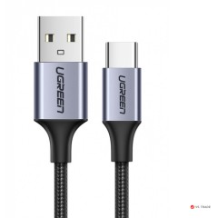 Адаптер - кабель UGREEN 60128 USB-A 2.0 to USB-C Cable Nickel Plating Aluminum Braid 2m (Black)