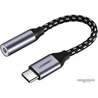 Аудиокабель UGREEN AV142 USB Type C to 3.5mm Female Cable, 10cm, Gray, 30632 - Metoo (1)