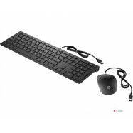 Клавиатура и мышь HP 4CE97AA Wired Keyboard and Mouse 400 Black USB