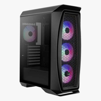 Компьютерный корпус без БП, Aerocool, Aero One Frost-G-BK-v1, ATX/Micro ATX, USB 2*3.0, HD-Audio+Mic, Кулер 4*12см Frost в Metoo.kz - Metoo (1)