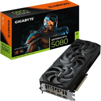 Видеокарта Gigabyte GV-N5080WF3OC-16GD, GeForce RTX 5080 WINDFORCE OC, 16Gb GDDR7, 256Bit, DP, HDMI, BOX - Metoo (1)