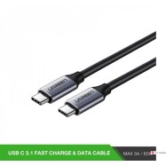 Кабель UGREEN US161 USB 3.1 Type C Male to Type C Male Cable Nickel Plating Aluminum Shell 1.5m (Gray)