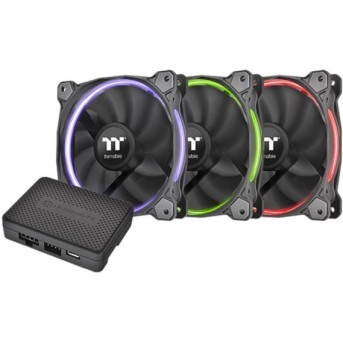 Охлаждение для персонального компьютера thermaltake Riing 12 LED RGB TT Premium Edition 3 pack (CL-F049-PL12SW-A) - Metoo (1)