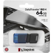 USB Flash Kingston DT80M/64GB DataTraveler чтение до 200MB/s USB-C 3.2 Gen 1