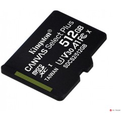 Карта памяти Kingston 512GB microSDXC Canvas Select Plus 100R A1 C10 Single Pack w/<wbr>o Adapter, SDCS2/<wbr>512GBSP