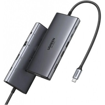 Hub UGREEN CM639 USB-C to HDMI(4K@60Hz)+VGA+2C2A+SD/TF+RJ45+3.5mm+PD(100W) 45520 в Metoo.kz - Metoo (1)