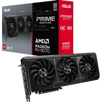 Видеокарта ASUS PRIME-RX9070-O16G, AMD RX9070, 16G OC GDDR6, 256bit, HDMI, DP, BOX - Metoo (1)