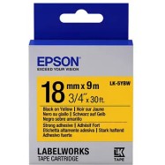 Лента Epson LK4WBN Std Blk/Wht 12/9, 12mm, 9m, C53S654021/ЖЕЛТАЯ НАКЛЕЙКА..