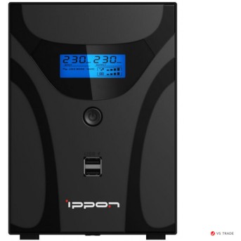 ИБП Ippon Smart Power Pro II 1600 Euro, 1600VA, 960Вт, AVR 162-290В, 4хEURO, управление по USB, RJ-45, LCD - Metoo (2)