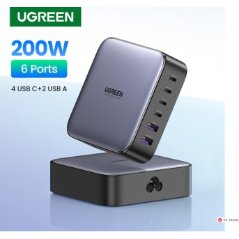 Зарядное устройство Ugreen CD271 40914 2*USB-A+4*USB-C 200W Desktop Fast Charger - Metoo (3)
