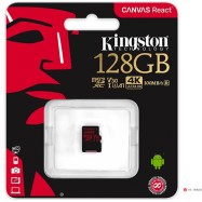 Карта памяти Kingston128GB microSDXC Canvas React 100R/80W U3 UHS-I V30 A1 No Adapter