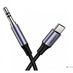 Аудио кабель Ugreen AV143 USB-C - 3,5мм, M/<wbr>M Aluminum Shell, 1m, Deep Gray, 30633
