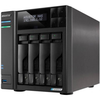 Сетевой накопитель ASUSTOR AS6704T, Lockerstor, 4 LFF, RAID 0,1,5,6,JBOD, 2х2.5GbE, 2xUSB 3.2, HDMI, N5105, 4Gb - Metoo (1)