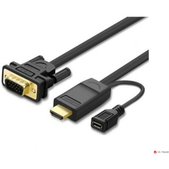 Конвертер UGREEN MM101 HDMI to VGA Converter Cable 1.5m (Black), 30449 - Metoo (1)
