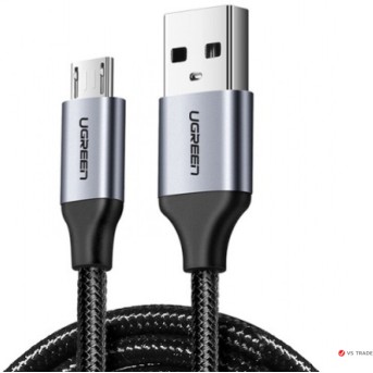 Кабель UGREEN US290 USB 2.0 A to Micro USB Cable Nickel Plating Aluminum Braid 2m (Black), 60148 - Metoo (1)