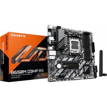 Сист.плата Gigabyte B650M D3HP AX, B650, 4xDDR5, PCI-E4 x16, 1xPCI-E x1, 1xM.2, 6xSATA, HDMI, DPx1,Wi-Fi6E,LAN2.5GbE,BOX в Metoo.kz - Metoo (1)
