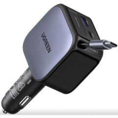 Автомобильное ЗУ Ugreen EC602 60W 1C1A Fast Car Charger with Retractable Cable, 55212B..