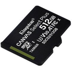 Карта памяти Kingston 512GB microSDXC Canvas Select Plus 100R A1 C10 Single Pack w/<wbr>o Adapter, SDCS2/<wbr>512GBSP