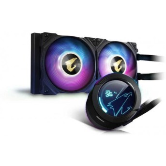 СЖО GIGABYTE AORUS WATERFORCE X 240, 2xARGB FAN 120mm, LCD Display, Intel 1200,1700, AMD TR4, AM5, AM4, sTRX4 - Metoo (1)