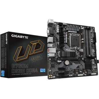 Сист.плата Gigabyte B760M DS3H 1.0, B760, 1700, 4xDIMM DDR5, PCI-E x16, 2xPCI-E x1, 2xM.2, 4xSATA, HDMI, 2xDP, D-Sub,BOX - Metoo (1)