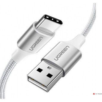 Кабель UGREEN US288 USB-A 2.0 to USB-C Cable Nickel Plating Aluminum Braid 1.5m (White) - Metoo (1)