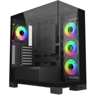 Кейс M540-BA, Panoramic ATX Mid Tower, ATX(BTF), M-ATX, Mini-ITX, USB3.0 x 2, Type-C, TG, Black