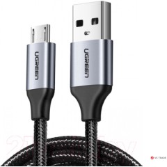 Кабель UGREEN US290 Micro USB 2.0 Cable 1M Metal/<wbr>Black, 60146