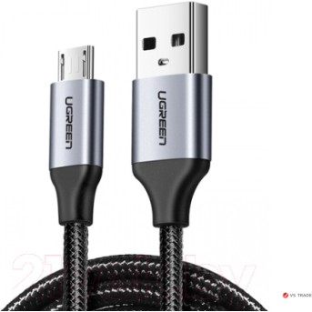 Кабель UGREEN US290 Micro USB 2.0 Cable 1M Metal/<wbr>Black, 60146 - Metoo (1)