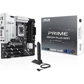 Сист.плата ASUS PRIME Z890M-PLUS WIFI, Z890, 1851, 4xDDR5, PCI-E x16, M2, SATA, DP, HDMI, USB-C 20GBps, WIFI7, BOX - Metoo (1)